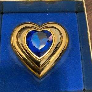 Blue, gemstone jewel, heart YSL compact